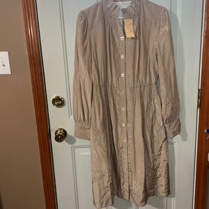 NWT To the Max long tan lightweight trench coat sz 6